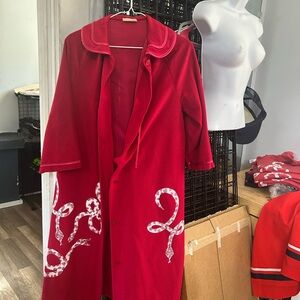 Red Long Coat with Snake Design